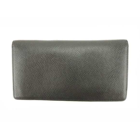 Louis Vuitton Valeur Leather Long Black Carte Wallet Porte Taiga - Picture 1 of 6
